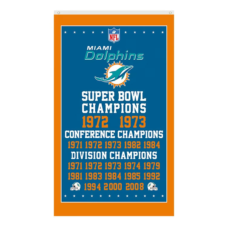 Miami Dolphins Super Bowl Champions Novelty Flag Banner NEW! 3 ft x 5 ft Home & Garden:Yard, Garden & Outdoor Living:Décor:Flags Cozy Home Treasures